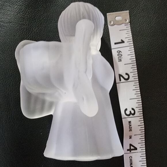 Clear Frosted Christmas Angel Candleholder - Picture 5 of 6